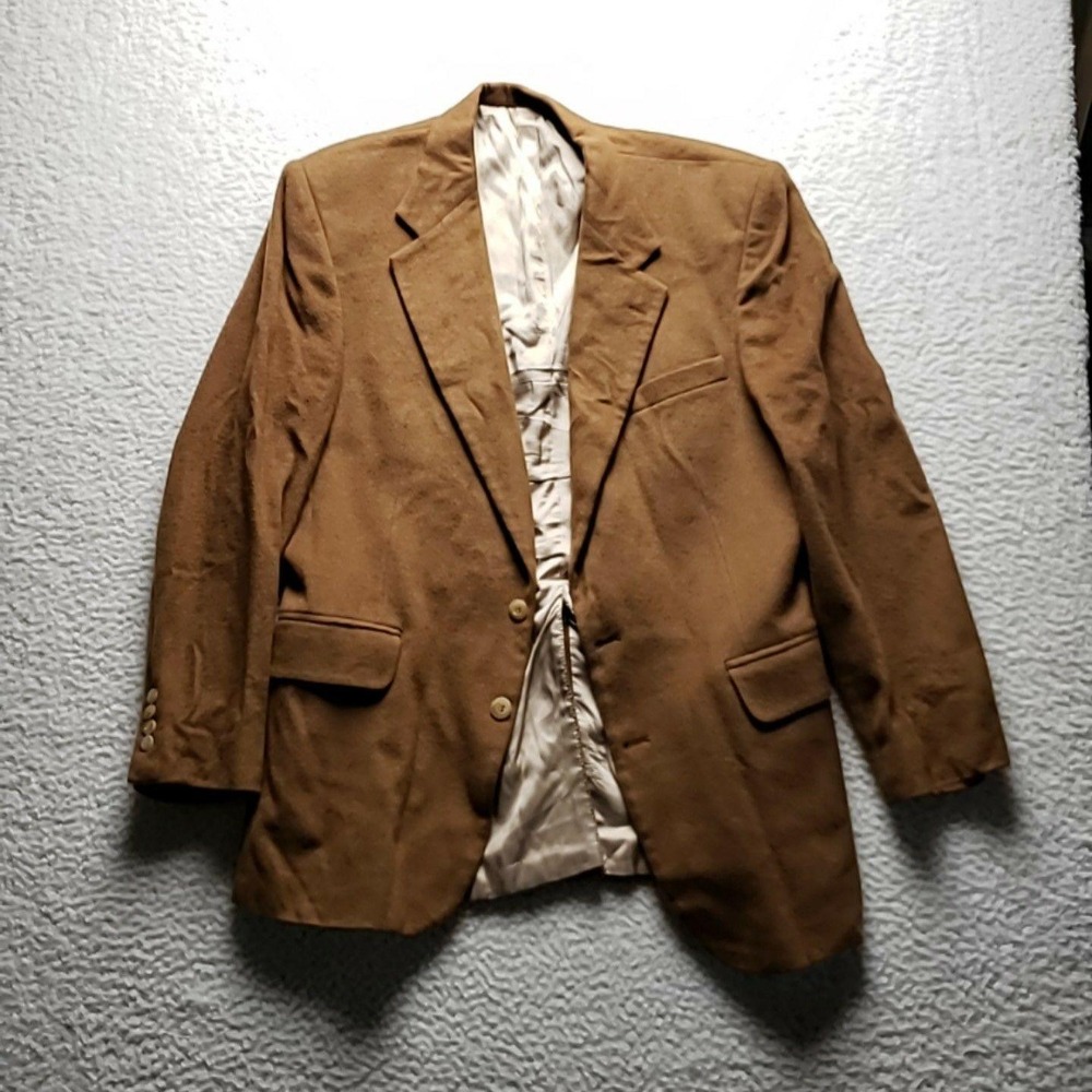 Robert Stock Blazer Mens 2XL Brown Solid Sport Coat Jacket Classic Fit Casual